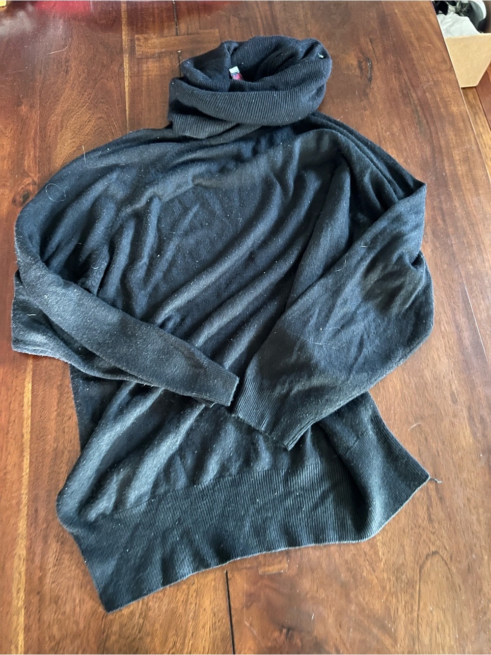 Men’s Black Cowl-neck Sweater | Large